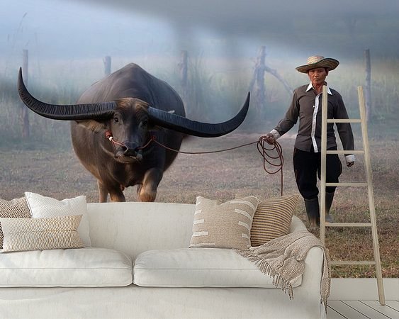 Voorbeeld van het werk in een kamer