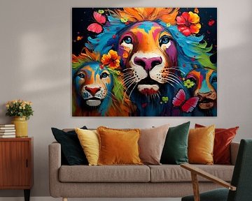 Colourful lion