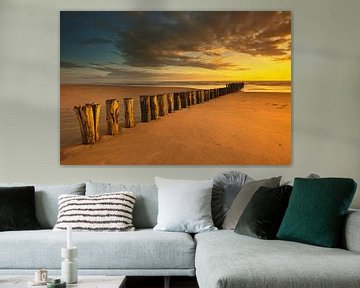 Strandpalen bij Schoorl van peterheinspictures