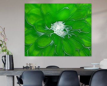 So Green (Groene Dahlia Art) van Caroline Lichthart