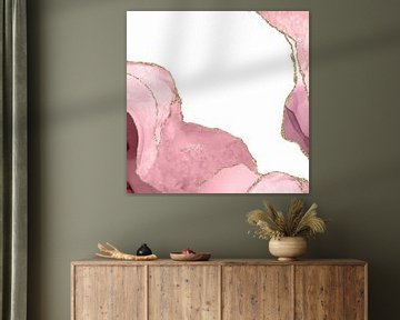 Blush & Gold Agate Texture 07 by Aloke Design