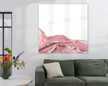 Blush & Gold Agate Texture 08 by Aloke Design