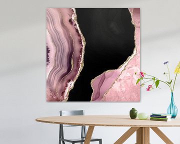 Blush & Gold Agate Texture 01 by Aloke Design