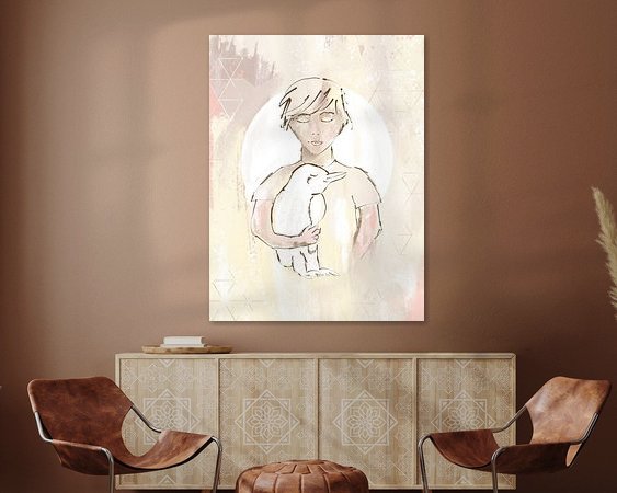 Voorbeeld van het werk in een kamer