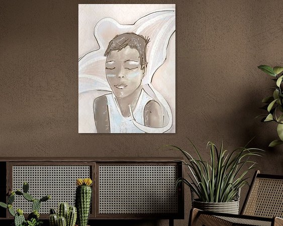 Voorbeeld van het werk in een kamer