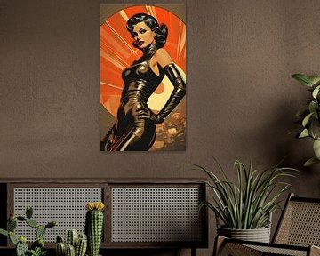 Futuristic Pin Up Girl - Comic Stil von Rosa Piazza