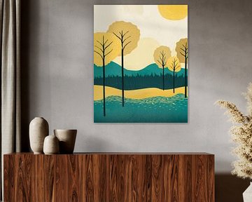Bäume in der Sonne 2 abstrakte Landschaft von Tanja Udelhofen