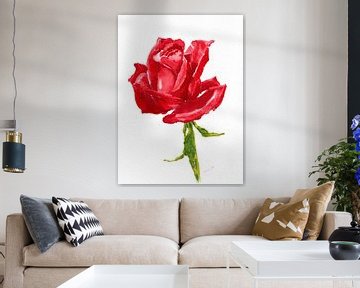 Rose rouge aquarelle sur Karen Kaspar