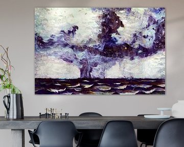 Rise of the sea (abstract, impasto schilderij) van Art by Jeronimo
