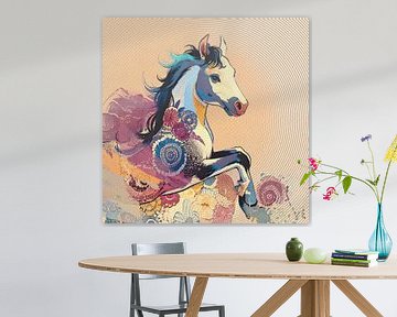 Cheval coloré sur Emiel de Lange