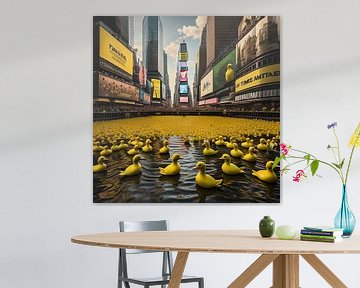 Canards en caoutchouc jaunes à Times Square sur Gert-Jan Siesling