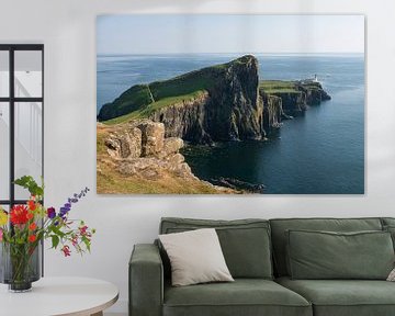 Uitzicht op Neist Point Vuurtoren, Isle of Skye, Schotland van Haarms