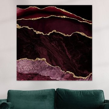 Burgundy & Gold Agate Texture 02