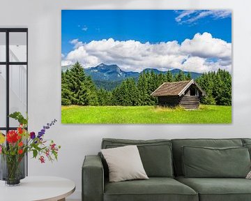 Landscape in the hummock meadows between Mittenwald and Krün