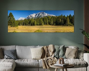 Paysage marécageux près du lac Lautersee, avec les montagnes du Karwendel en arrière-plan sur Walter G. Allgöwer