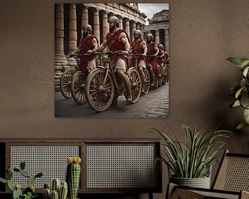 Romeinse soldaten op de fiets