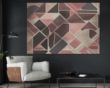 abstracte geometrische vlakken en lijnen in pastel tinten van Corrie Ruijer