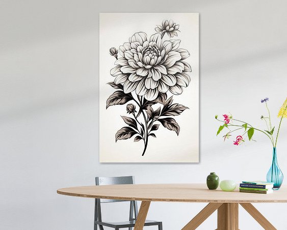 Voorbeeld van het werk in een kamer