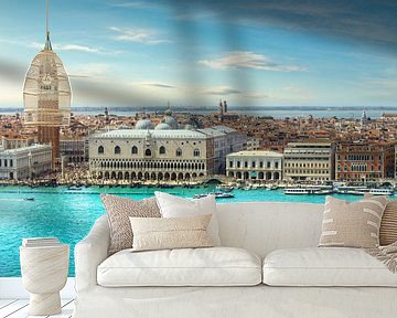 Venetië, Canal Grande luchtfoto. Italië van Stefano Orazzini