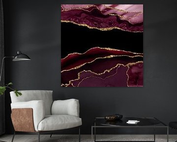 Bourgogne &amp ; Texture Agate Or 11 sur Aloke Design