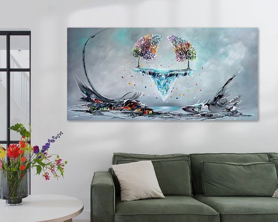 Voorbeeld van het werk in een kamer