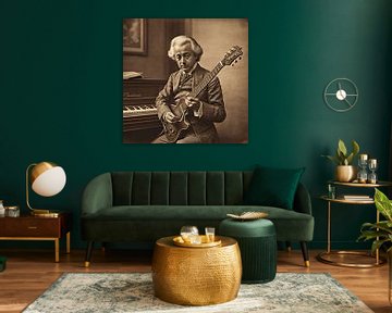 Mozart playing electric guitar by Gert-Jan Siesling