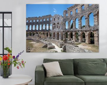 Balcony Roman Arena (amphitheatre) in central Pula, Croatia by Joost Adriaanse