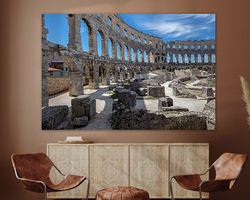 Interior Roman Arena (amphitheatre) in central Pula, Croatia by Joost Adriaanse