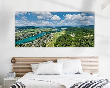Luchtfoto van Stein am Rhein met kasteel Hohenklingen van Markus Keller
