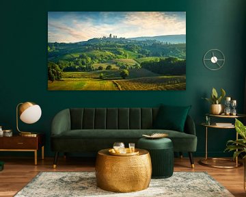 Panoramic view of the San Gimignano's countryside. Italy by Stefano Orazzini