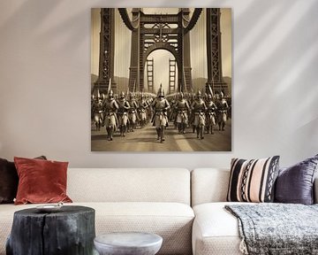 Legion of Roman soldiers across the Golden Gate Bridge by Gert-Jan Siesling