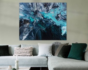 Laguna - Abstract schilderij van acrylverf op canvas van Hannie Kassenaar