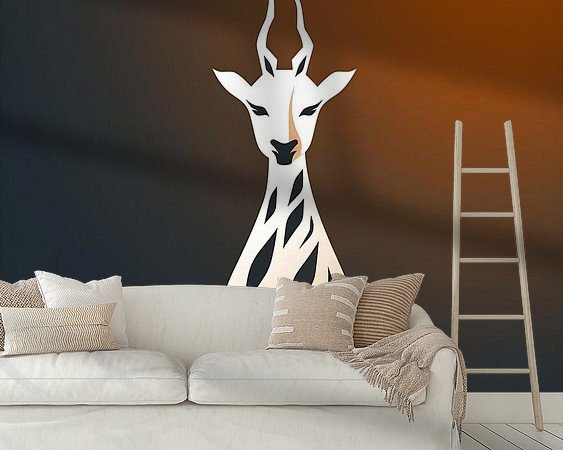 Voorbeeld van het werk in een kamer