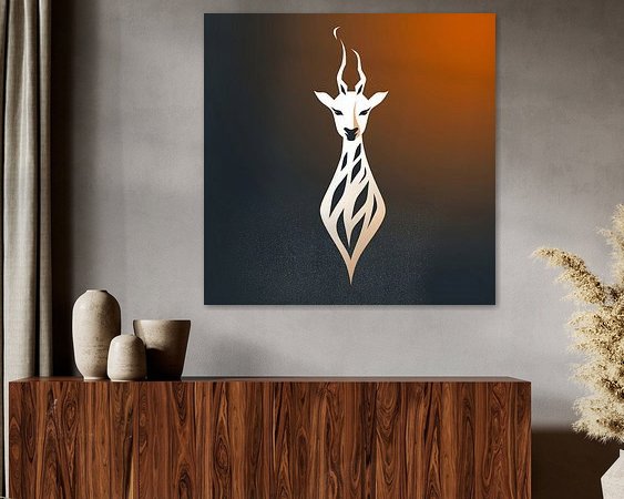 Voorbeeld van het werk in een kamer