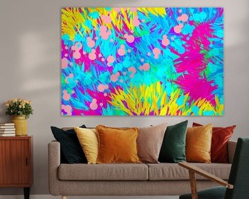 Pop der Farbe. Abstrakte Kunst in Neonfarben. Tropisches Tauchen von Dina Dankers