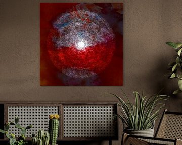 Japan Abstract Rood van FRESH Fine Art