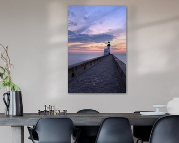 The Le Tréport lighthouse at dusk - Beautiful Nornandie by Rolf Schnepp