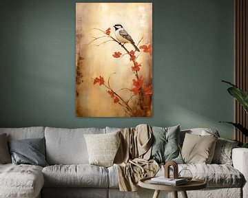 Zen Bird On A Branch by PixelMint.