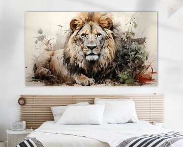 Zeichnung eines Löwen von Gelissen Artworks