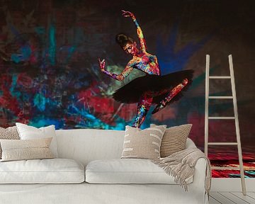 Dans van Textuur: Een Expressionistische Ballerina