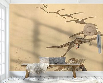 Flock of Geese and Moon, Ohara Koson