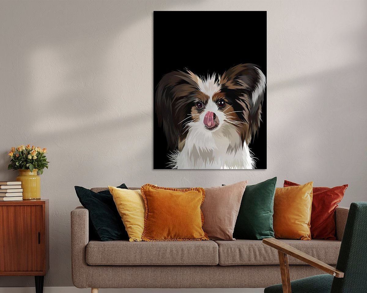 Voorbeeld van het werk in een kamer