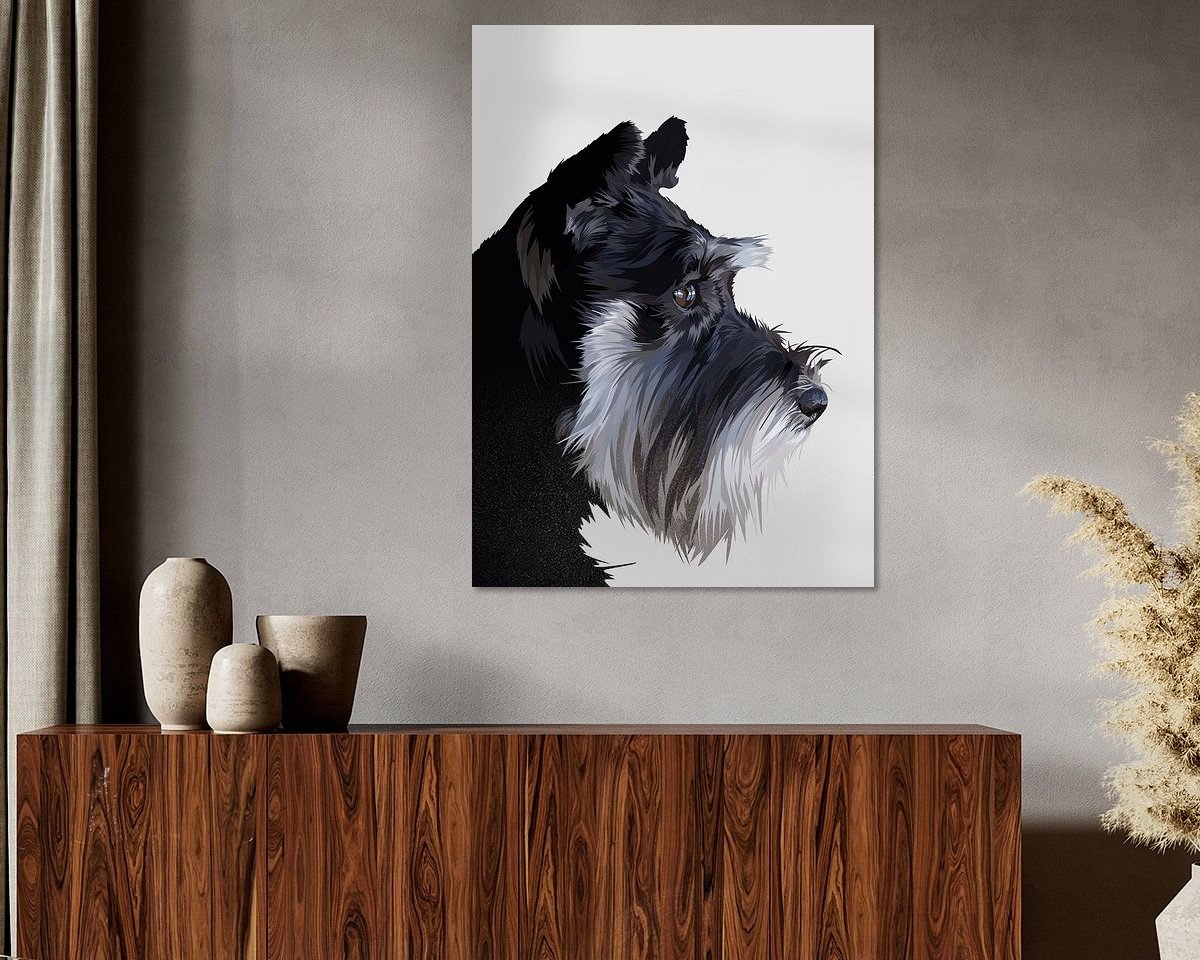 Voorbeeld van het werk in een kamer