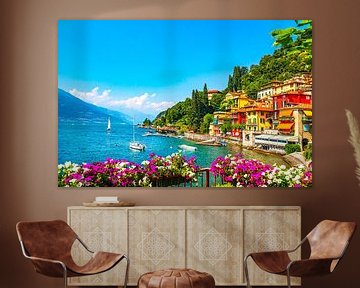 Flowers in Varenna village. Lake Como, Italy by Stefano Orazzini