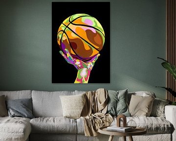 Basketball in pop art by IHSANUDDIN .