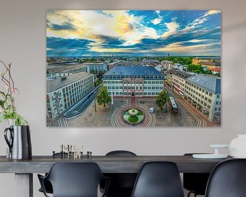 Malerischer Blick in Richtung Frankfurt mit Luisenplatz und Kollegiengebäude. von pixxelmixx