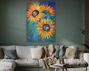 sunflower painting ( 2) van Els Fonteine