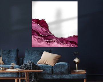 Burgundy & Silver Agate Texture 09 by Aloke Design
