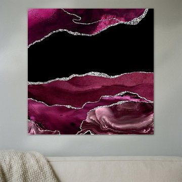 Bourgogne &amp ; Texture Agate argentée 02