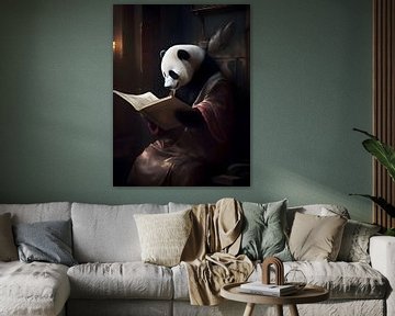 Vermeer's panda leest een boek van FJB